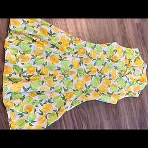 1970s Sears drop waist citrus dress, pinup style